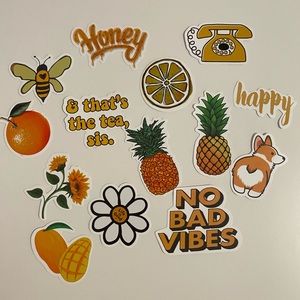 Super cute orange pack of stickers!